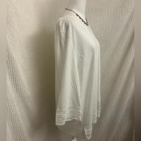 Karen Scott Eyelet Blouse Women’s XL White Lightweight NWT Breezy Summer Top - Picture 4 of 7